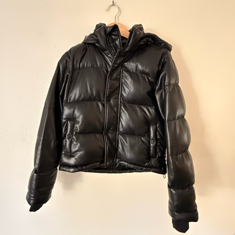 Black Puffer Hooded Jacket